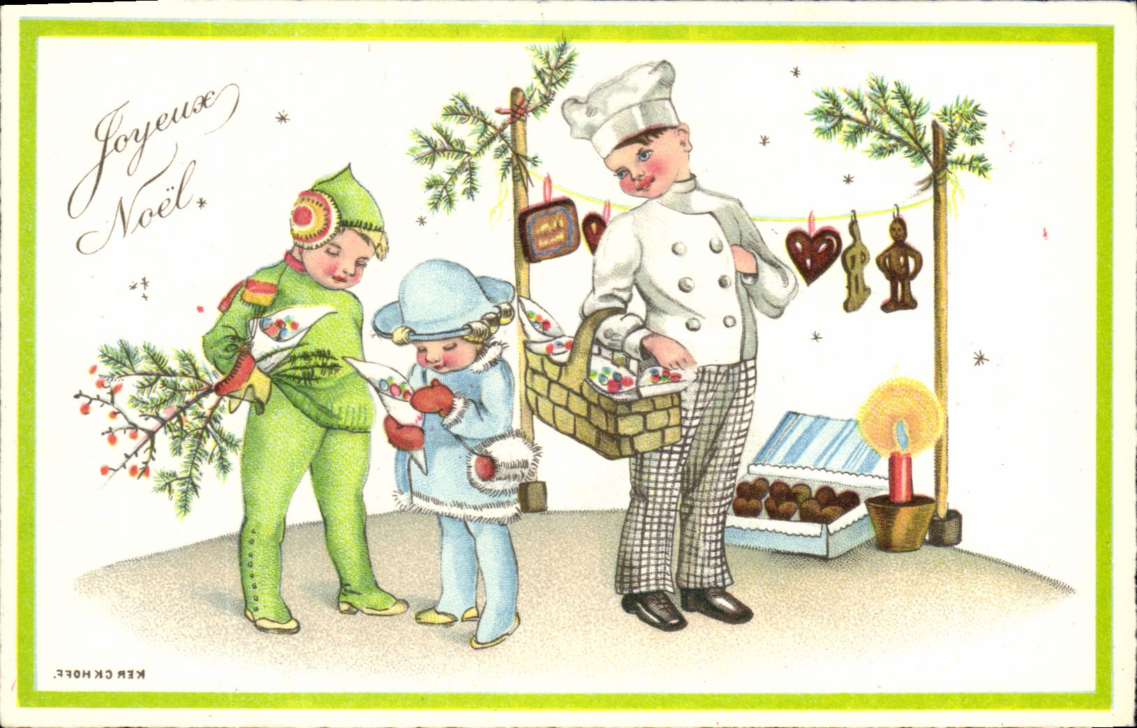 Vintage Postcard Imagination Illustrator Pastrycook Children