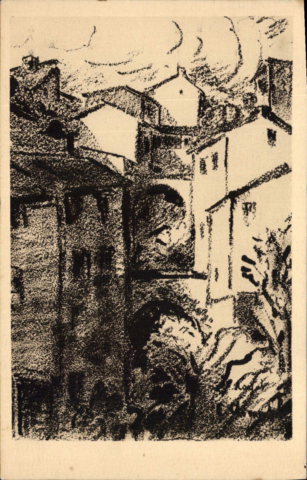 Vintage Postcard Imagination Illustrator Clementel Royat the valley