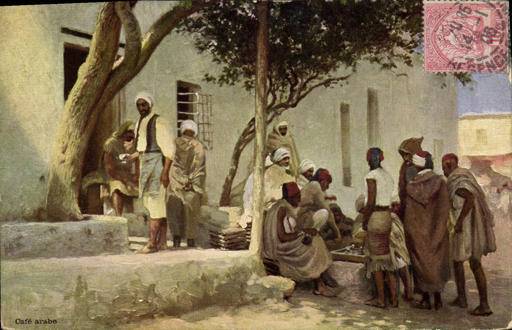 Vintage Postcard Imagination Arab Orientalism Coffee