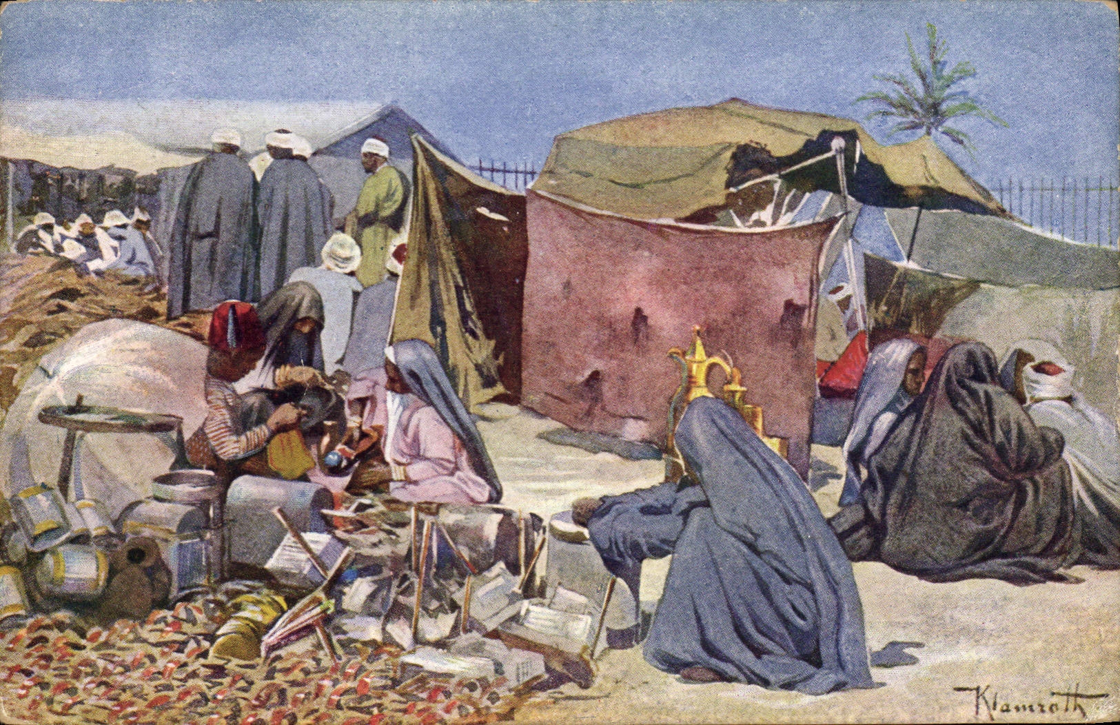 Vintage Postcard Fantaisie Orientalism Makes At Gize Egypt Egypt