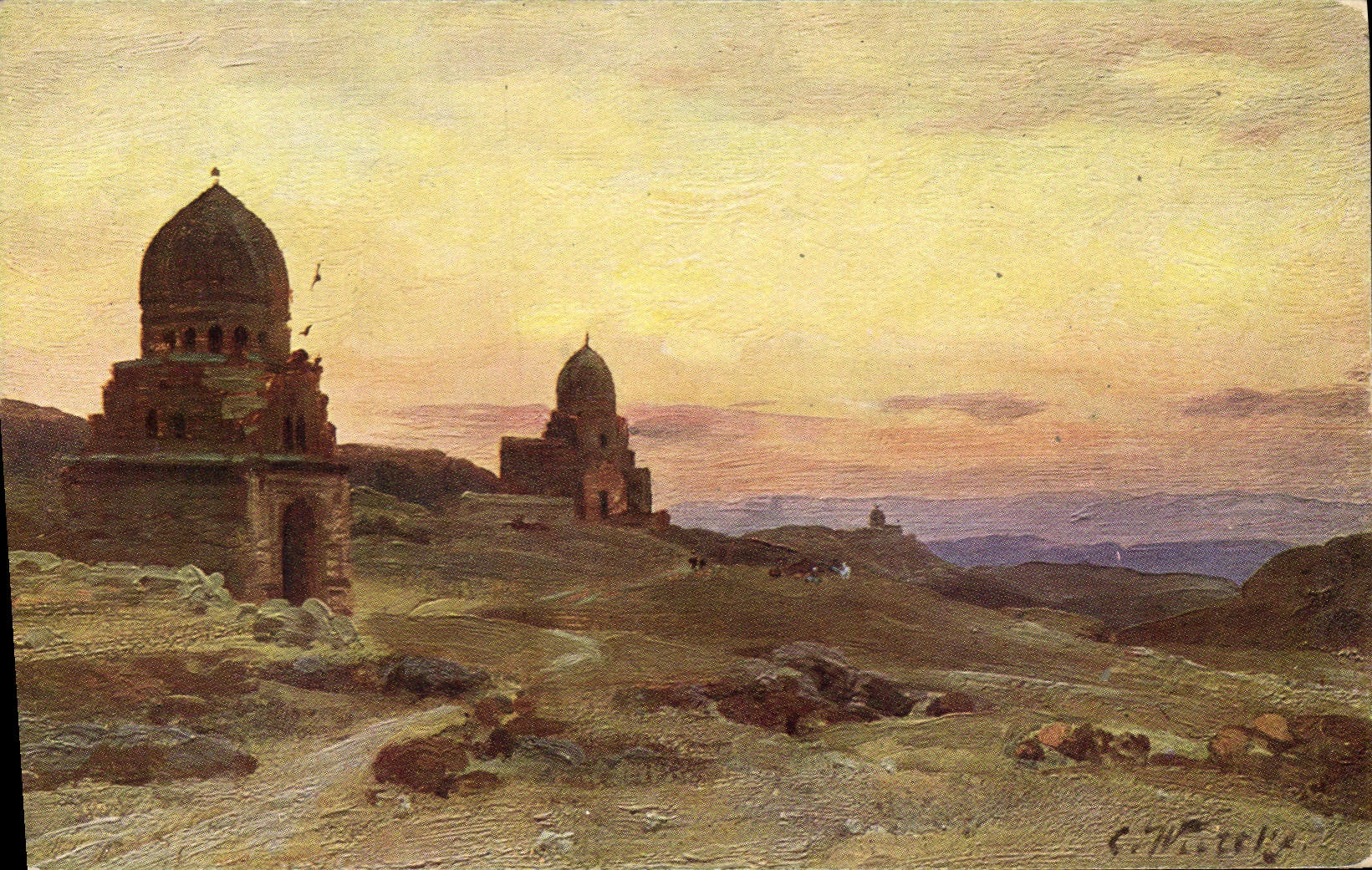 Vintage Postcard Imagination Wuttke Orientalism tombs of the caliphs