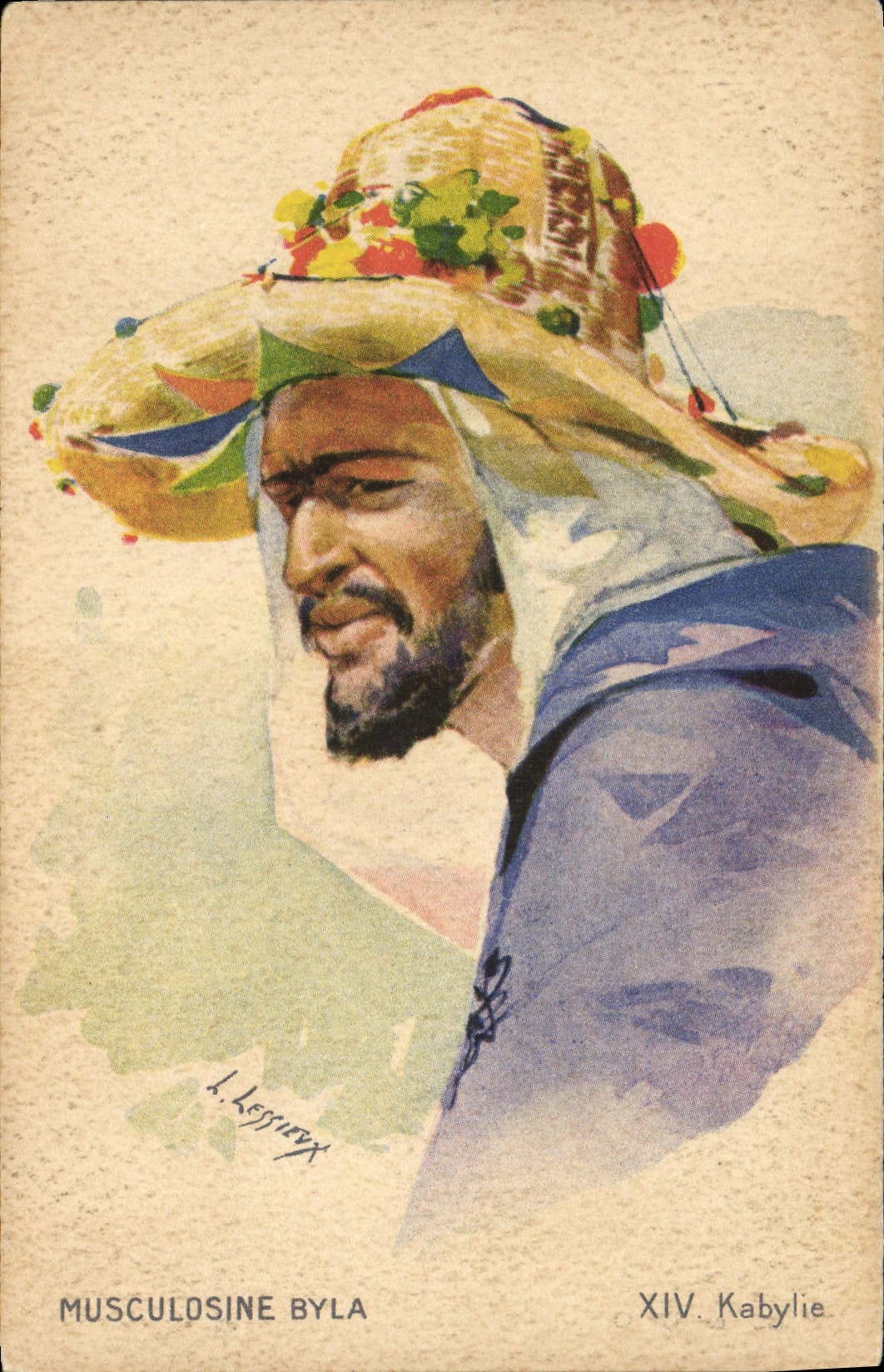 Vintage Postcard Imagination Orientalism Kabylie Publicity Musculosine Byla