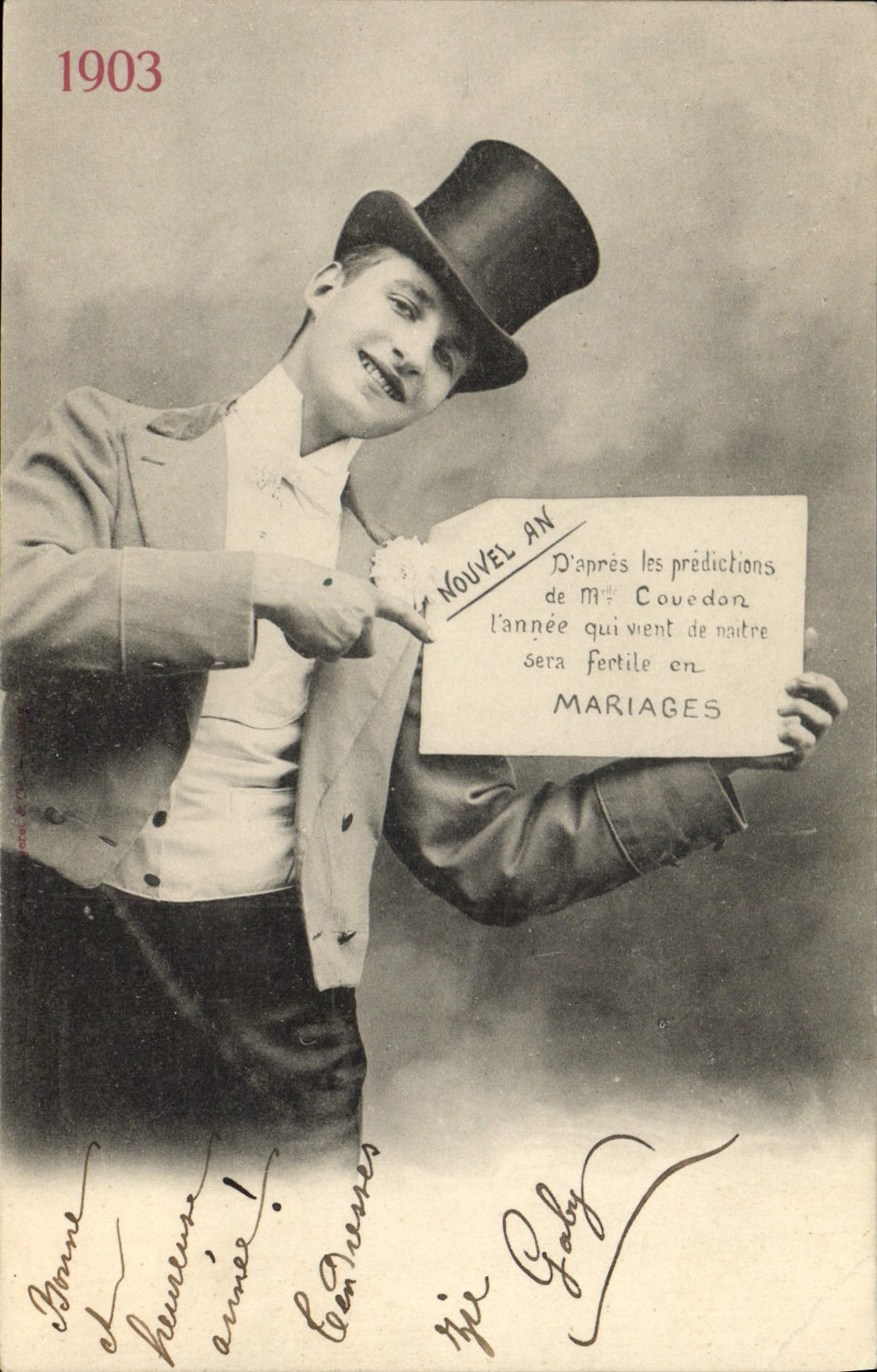CPA Fantaisie Homme An 1903 Mariages