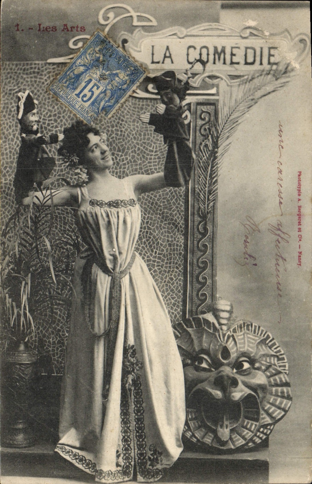 Vintage Postcard Imagination Women the comedy Puppets