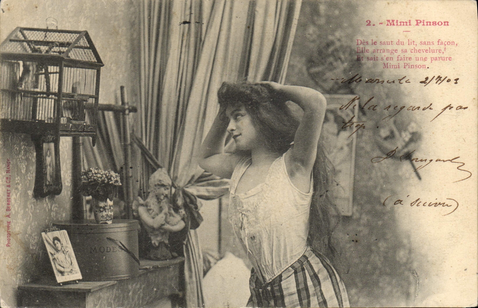 Vintage Postcard Imagination Woman Mimi Finch