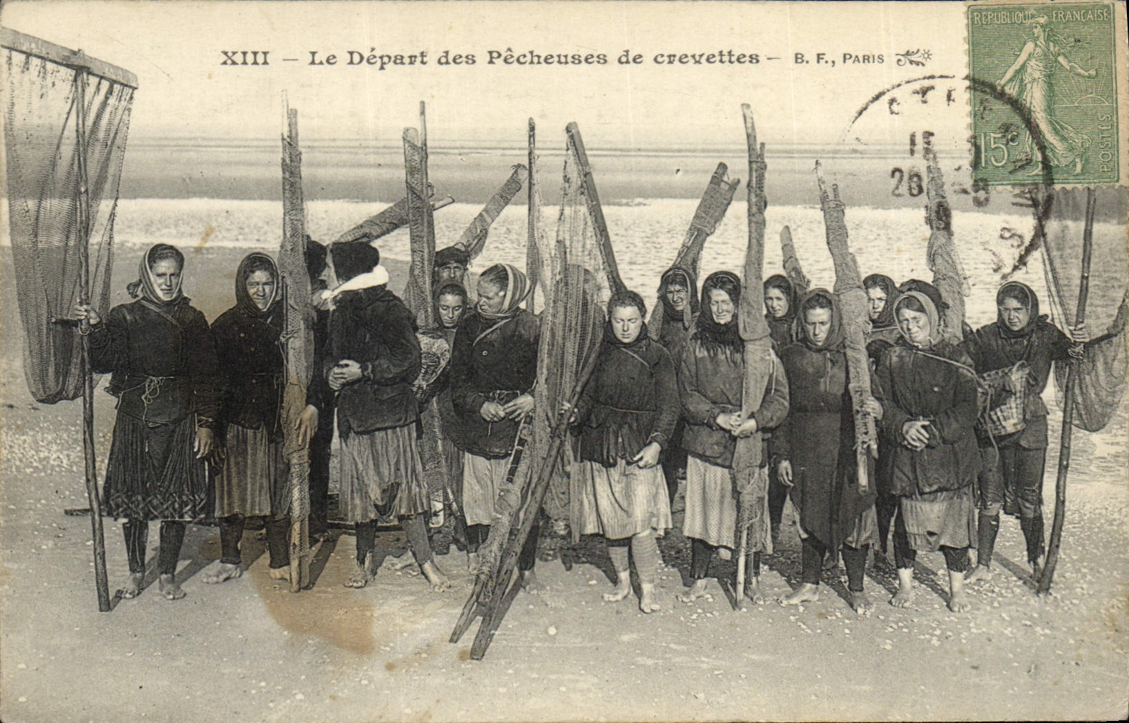 Postal Pesca la salida del pecadoras de camarones