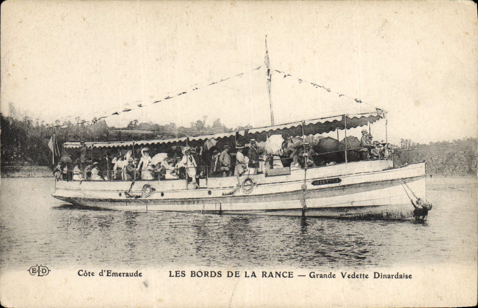 Vintage Postcard Boat Edges of Rancid the Large Dinardaise star