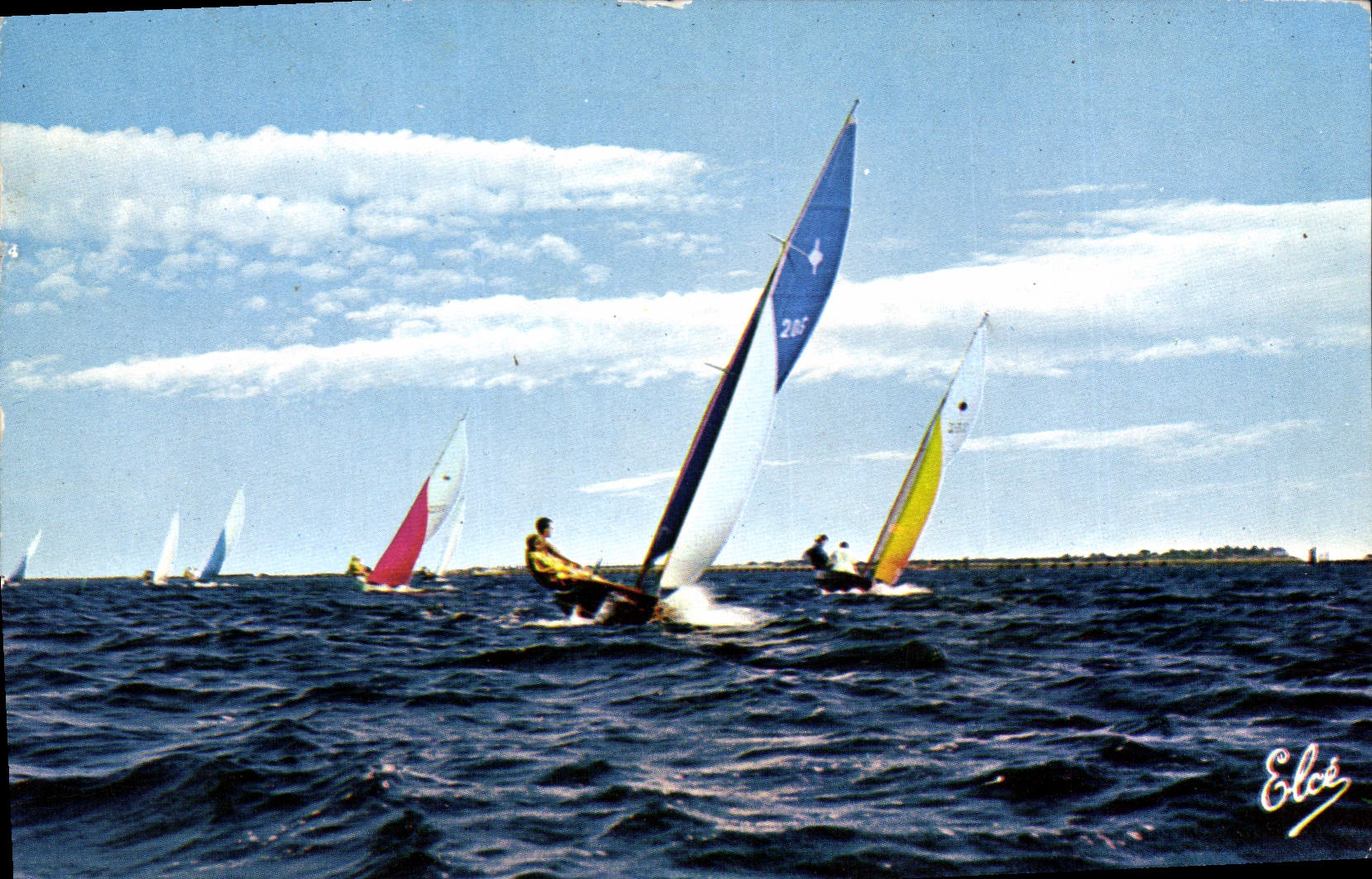 Modern Postcard Boat Basin of Sailing Arcachon in regattas on the basin