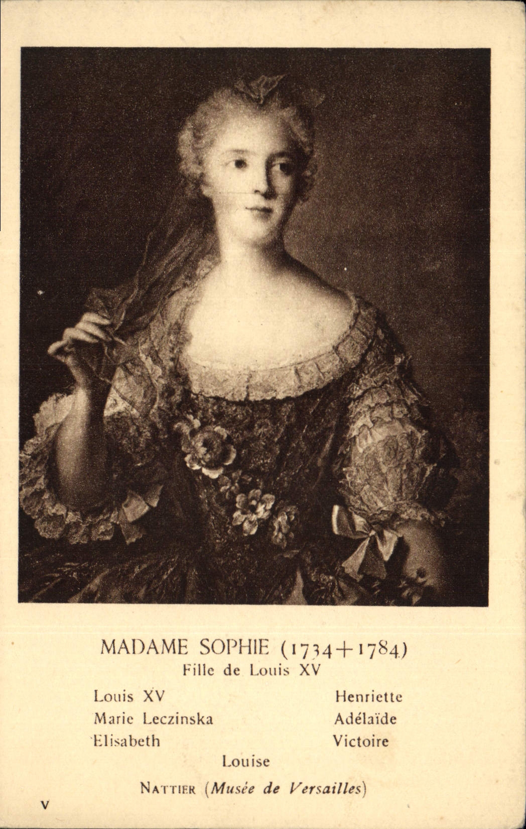 Postal la Sra. Sophie Fille de Luis XV