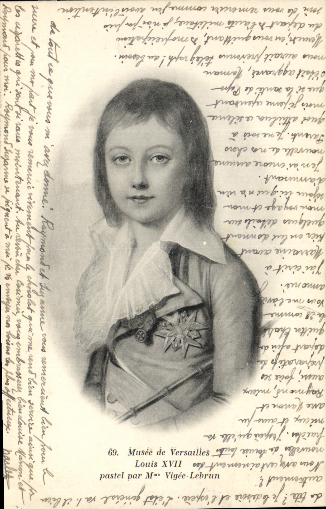 Postal Vagar de Versalles Luis XVII Vigee Lebrun