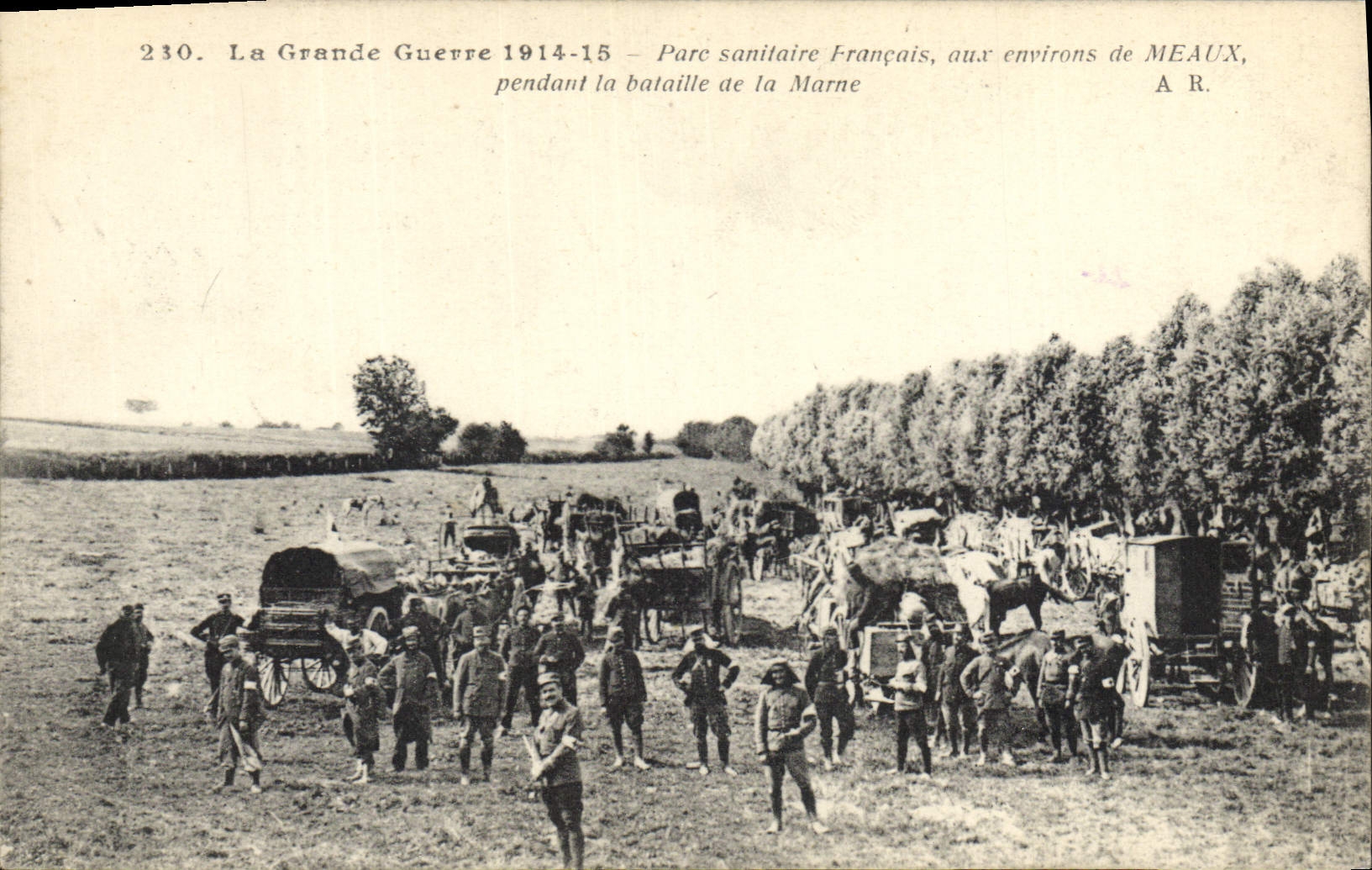CPA Militaria Parc sanitaire Francais aux environs de Meaux pendant la bataille de la Marne