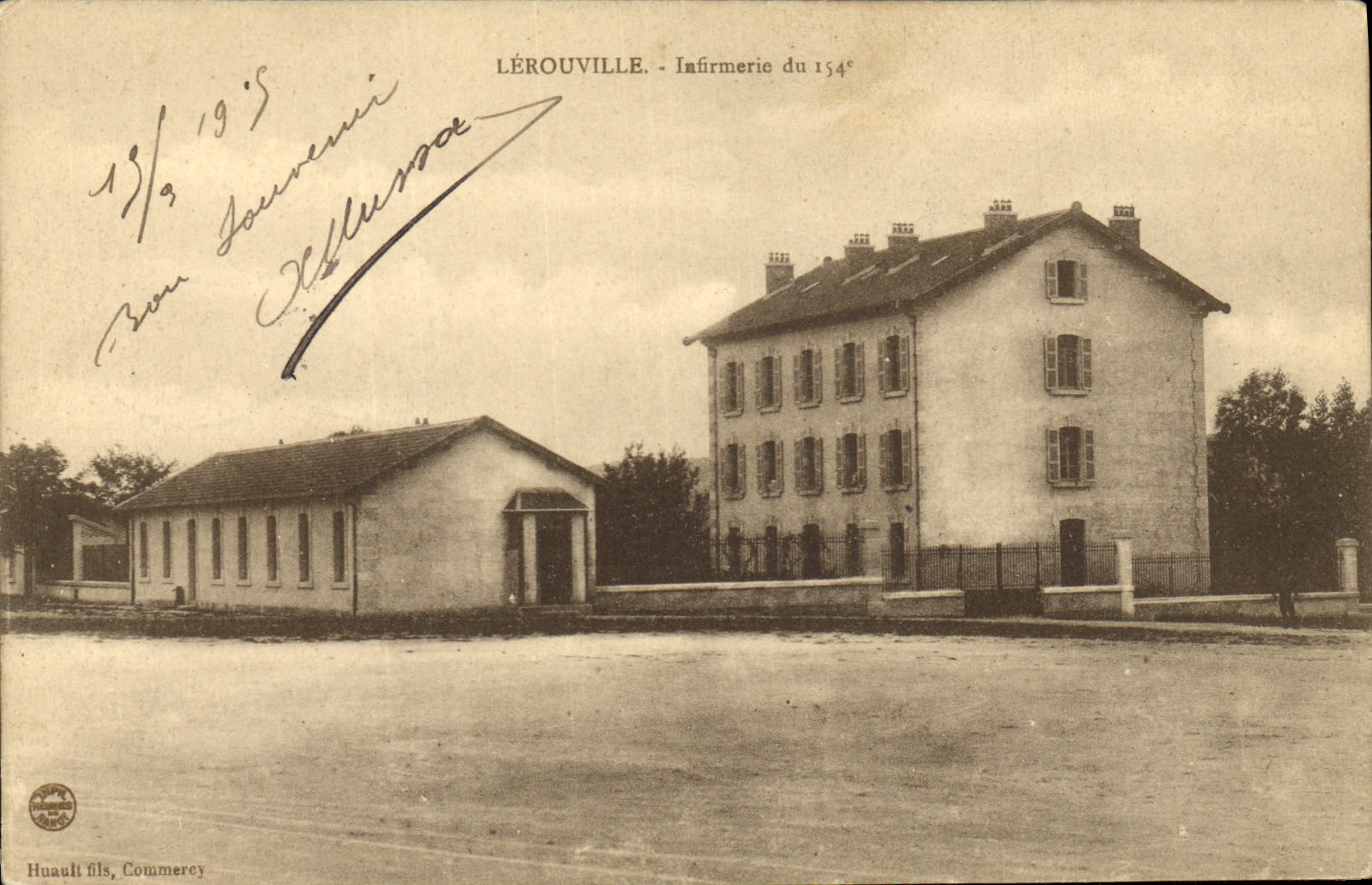 Vintage Postcard Militaria Lerouville Infirmary of the 154eme