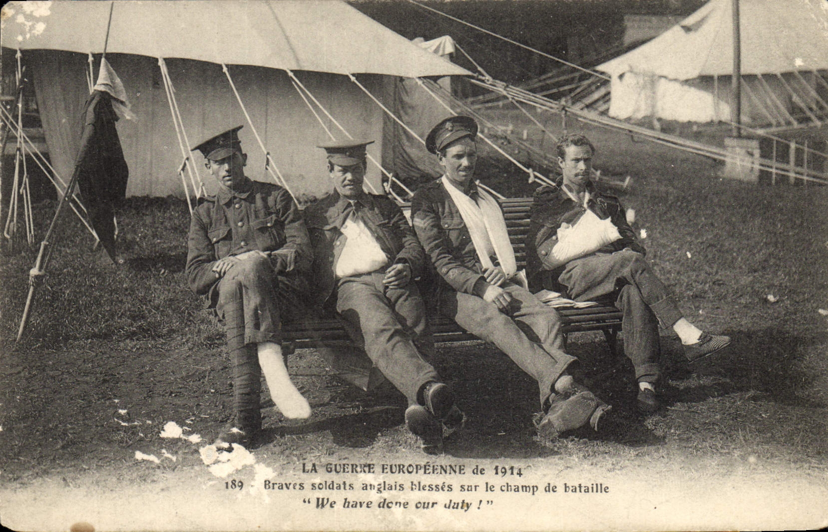 Postal Militaria Valiente soldados ingleses