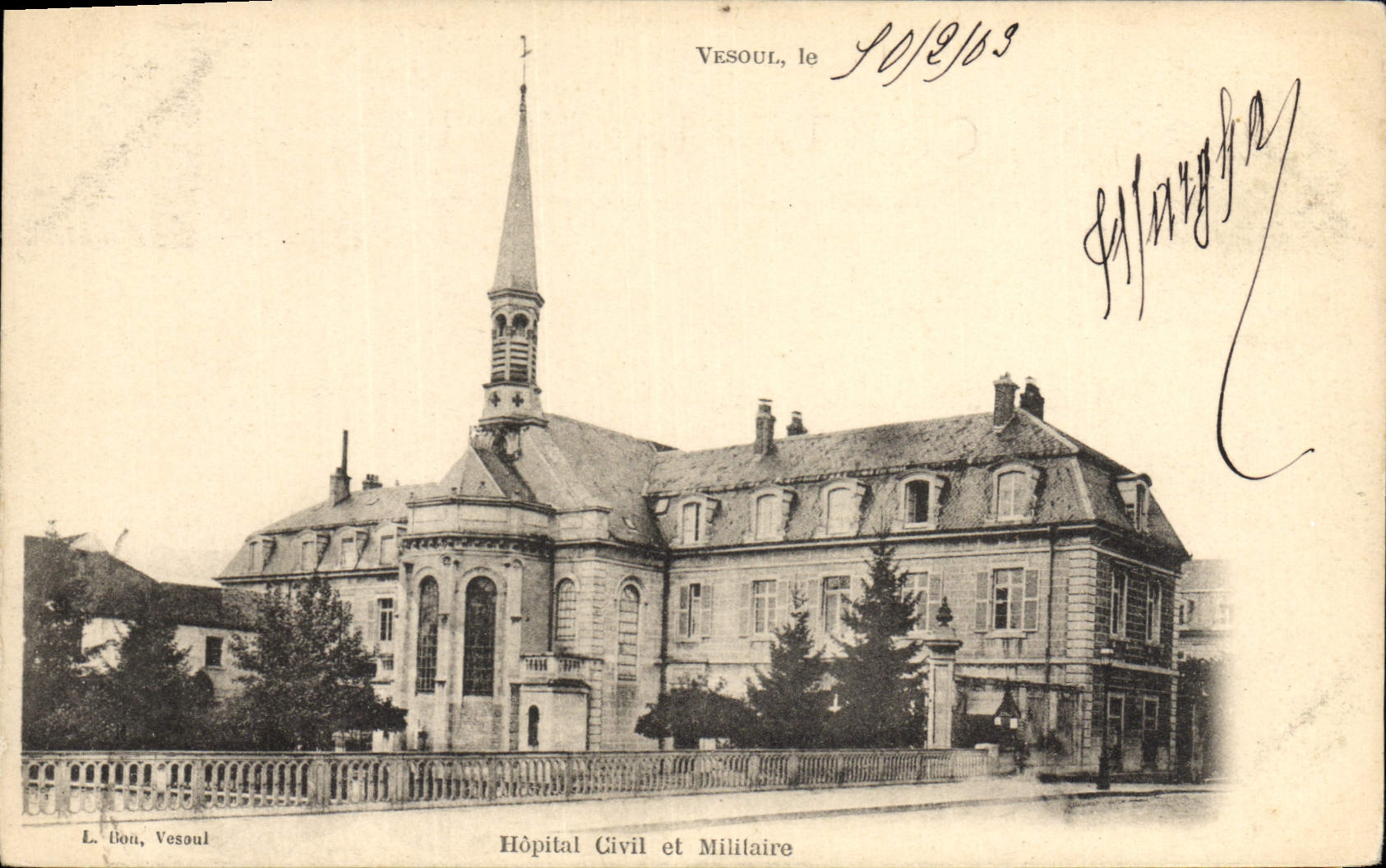 Postal Militaria Vesoul Hospital Civil y militar