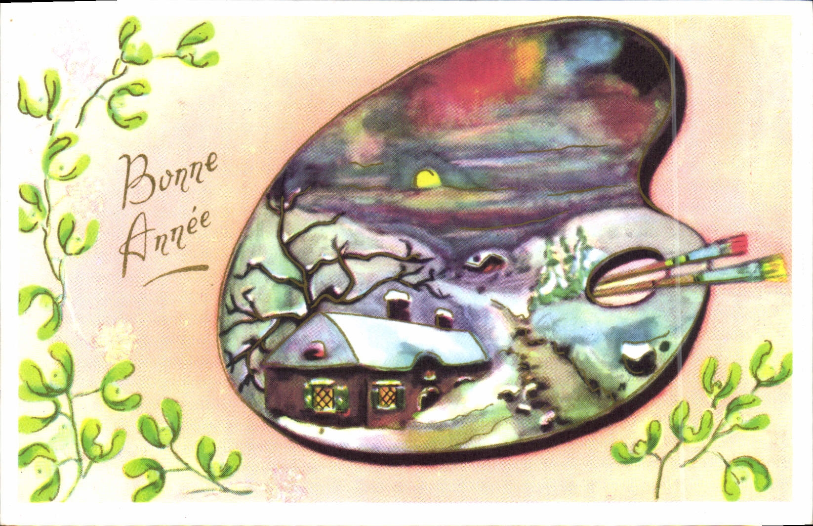 Vintage Postcard Imagination Happy new year