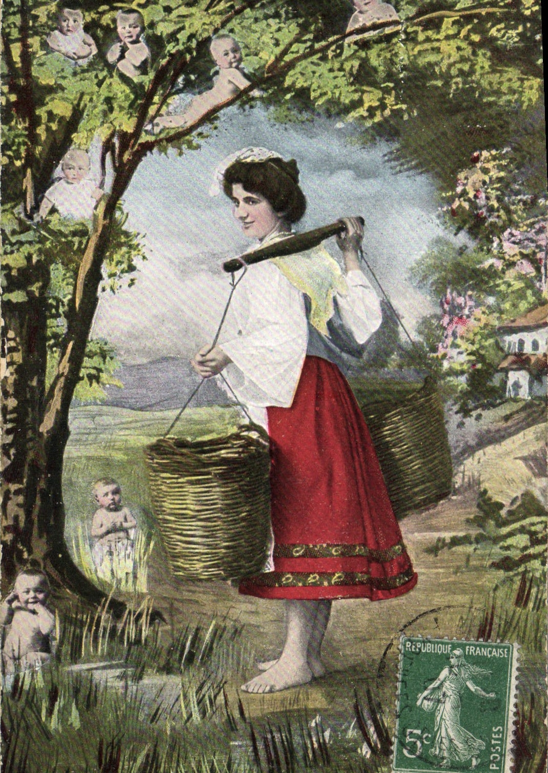 CPA Fantaisie Enfant Bebe Femme