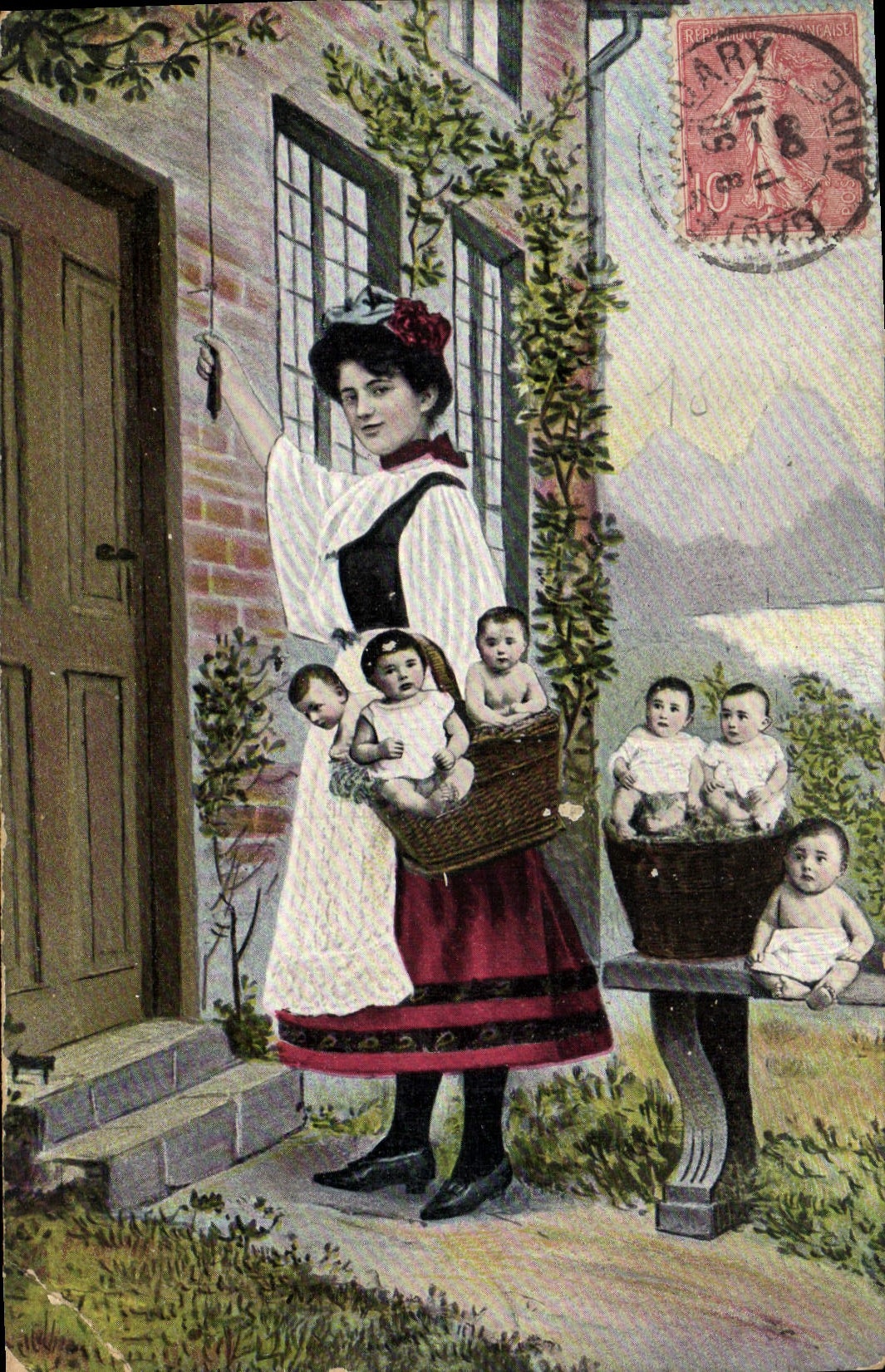 CPA Fantaisie Enfant Bebe Femme