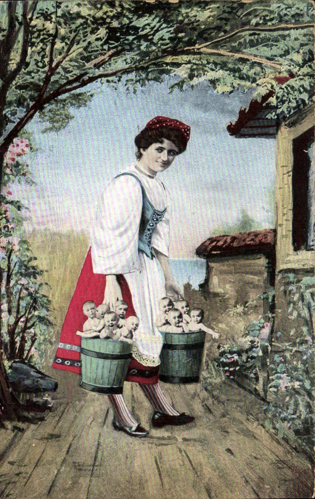 CPA Fantaisie Enfant Bebe Femme