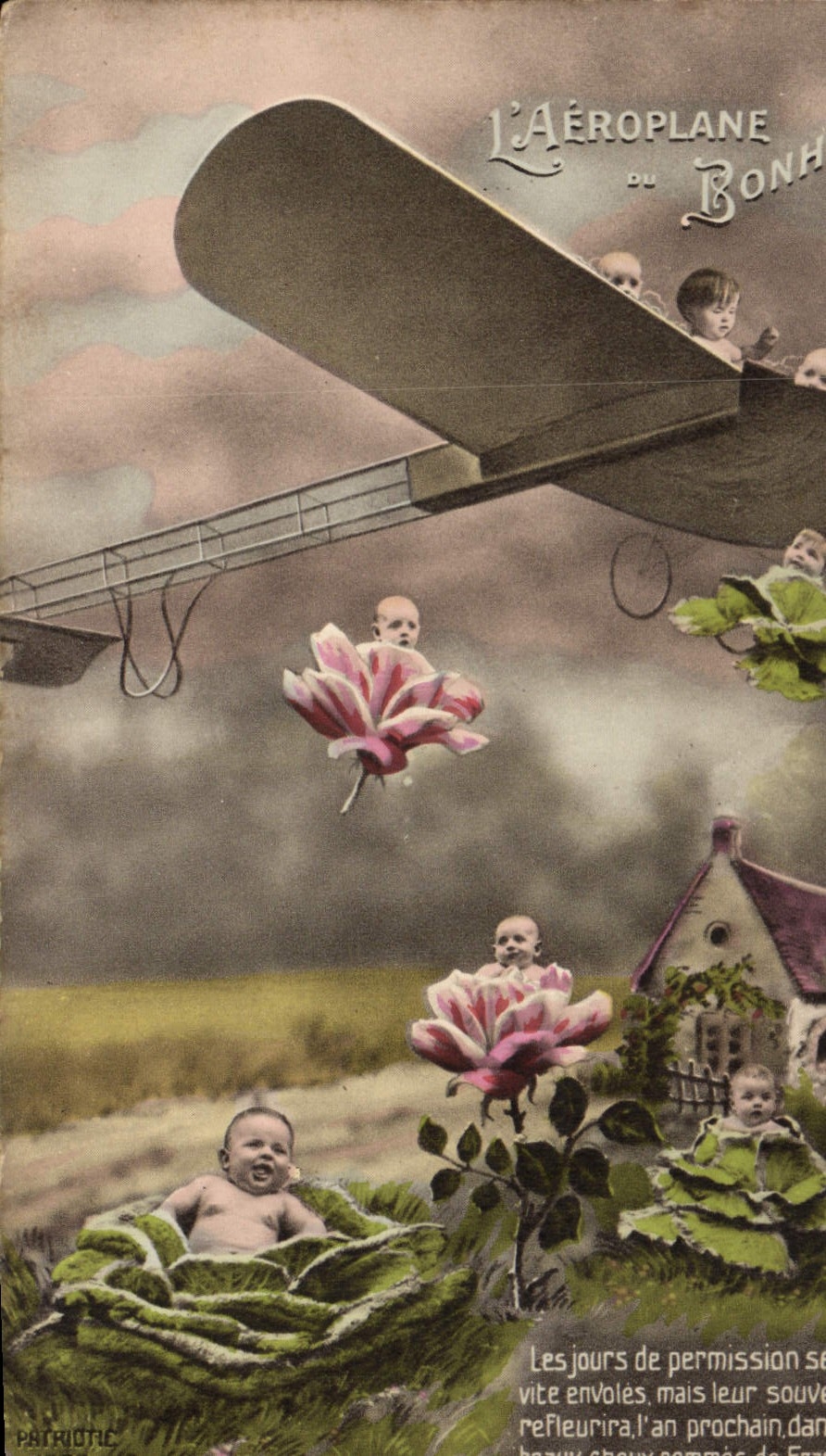 CPA Fantaisie Enfant Bebe Avion Aviation