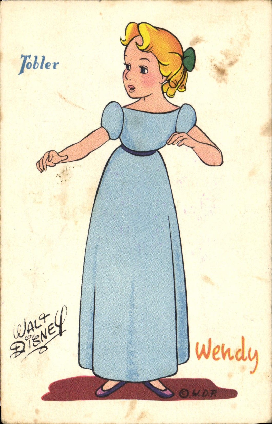 Vintage Postcard Imagination Illustrator Walt Disney Tobler Wendy