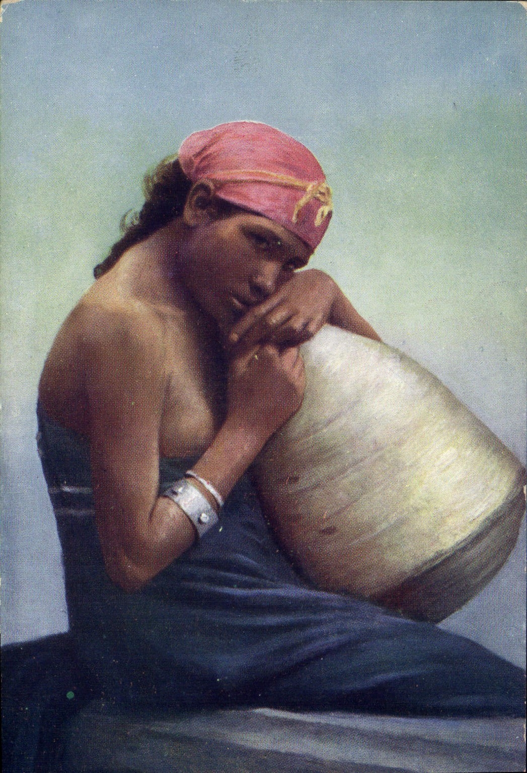 Vintage Postcard Imagination Orientalism Cairo Woman