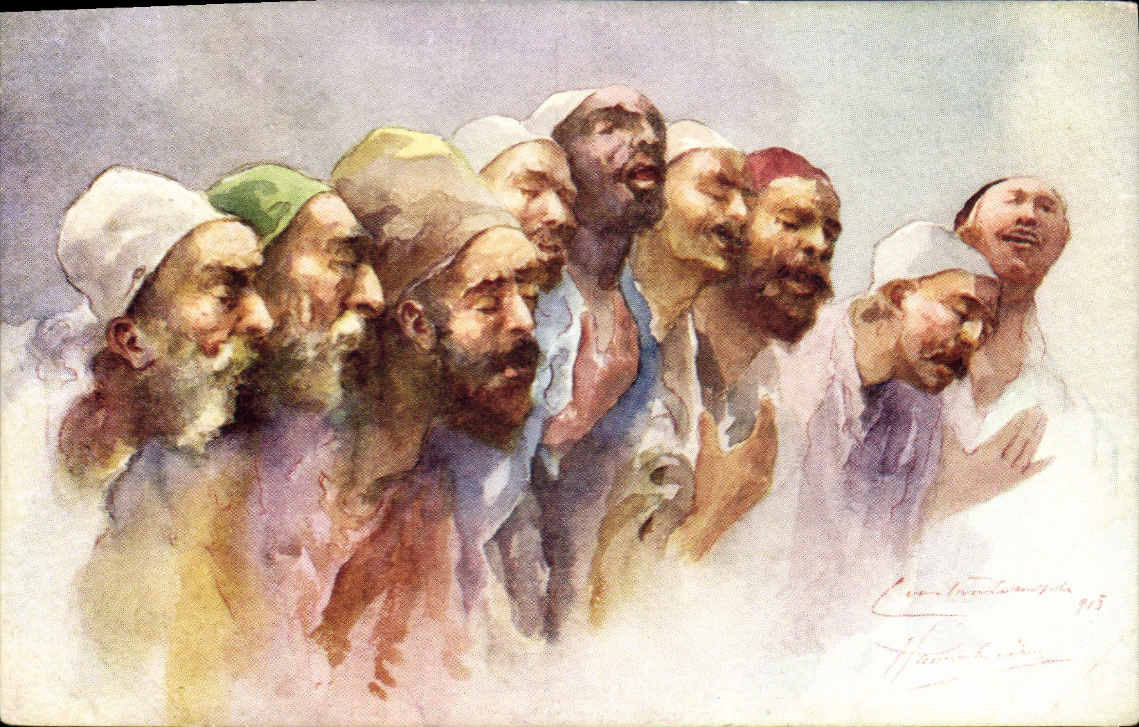 Vintage Postcard Imagination Orientalism Dervishes howlers