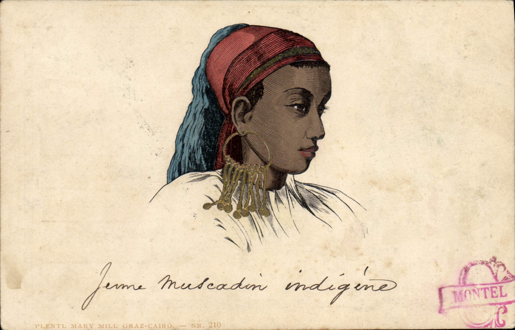 Vintage Postcard Young Imagination Orientalism muscadin indigenous