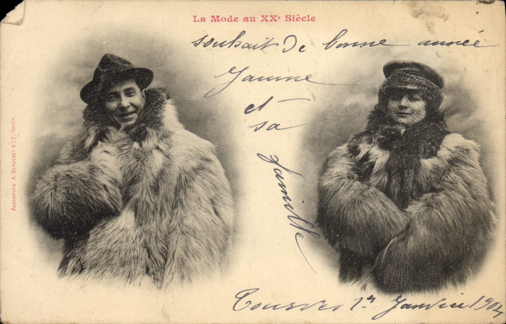 Vintage Postcard Imagination Man fashion with 20th