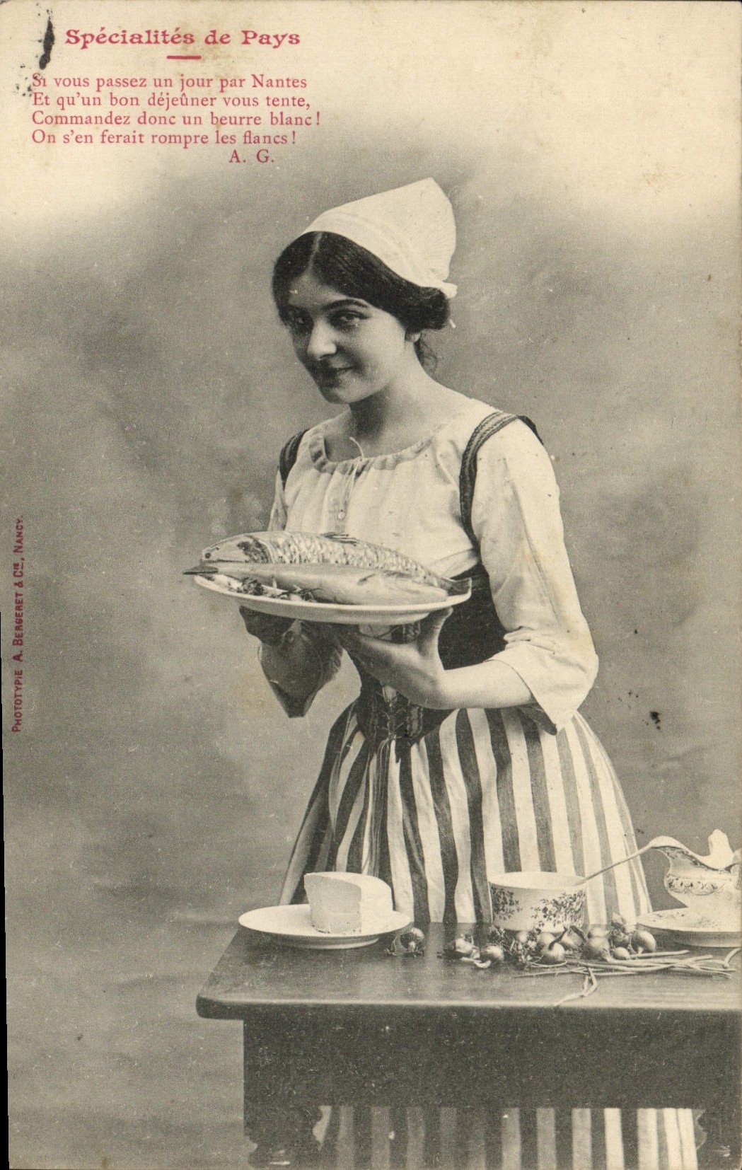 Vintage Postcard Imagination Woman Specialities of country