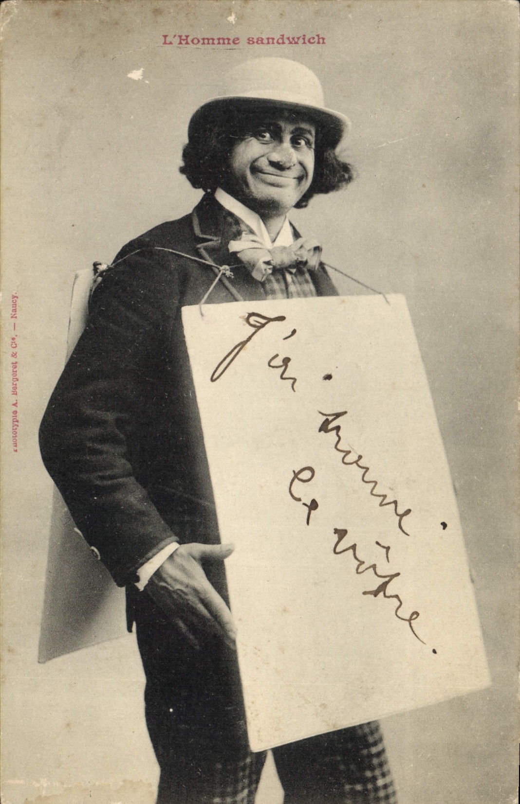 Postal Imaginación el hombre bocadillo