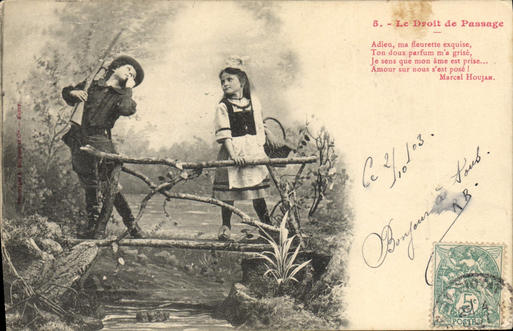 Vintage Postcard Imagination Child right-of-way