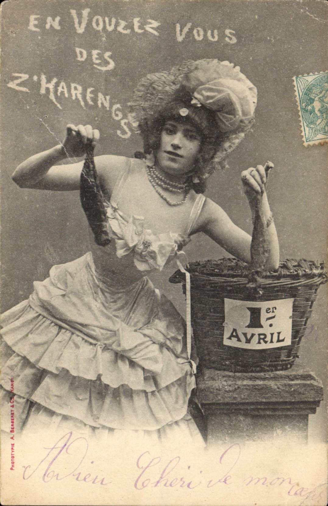 Vintage Postcard Imagination Woman April 1st