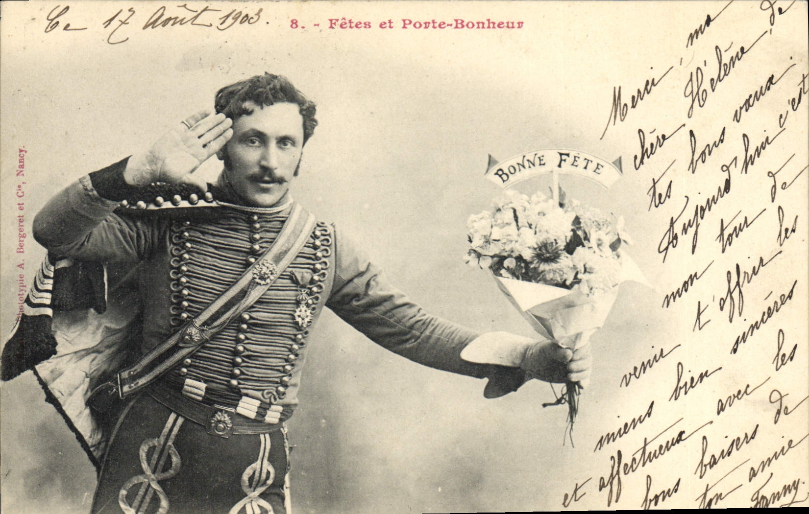 CPA Fantaisie Homme Fetes et porte bonheur 