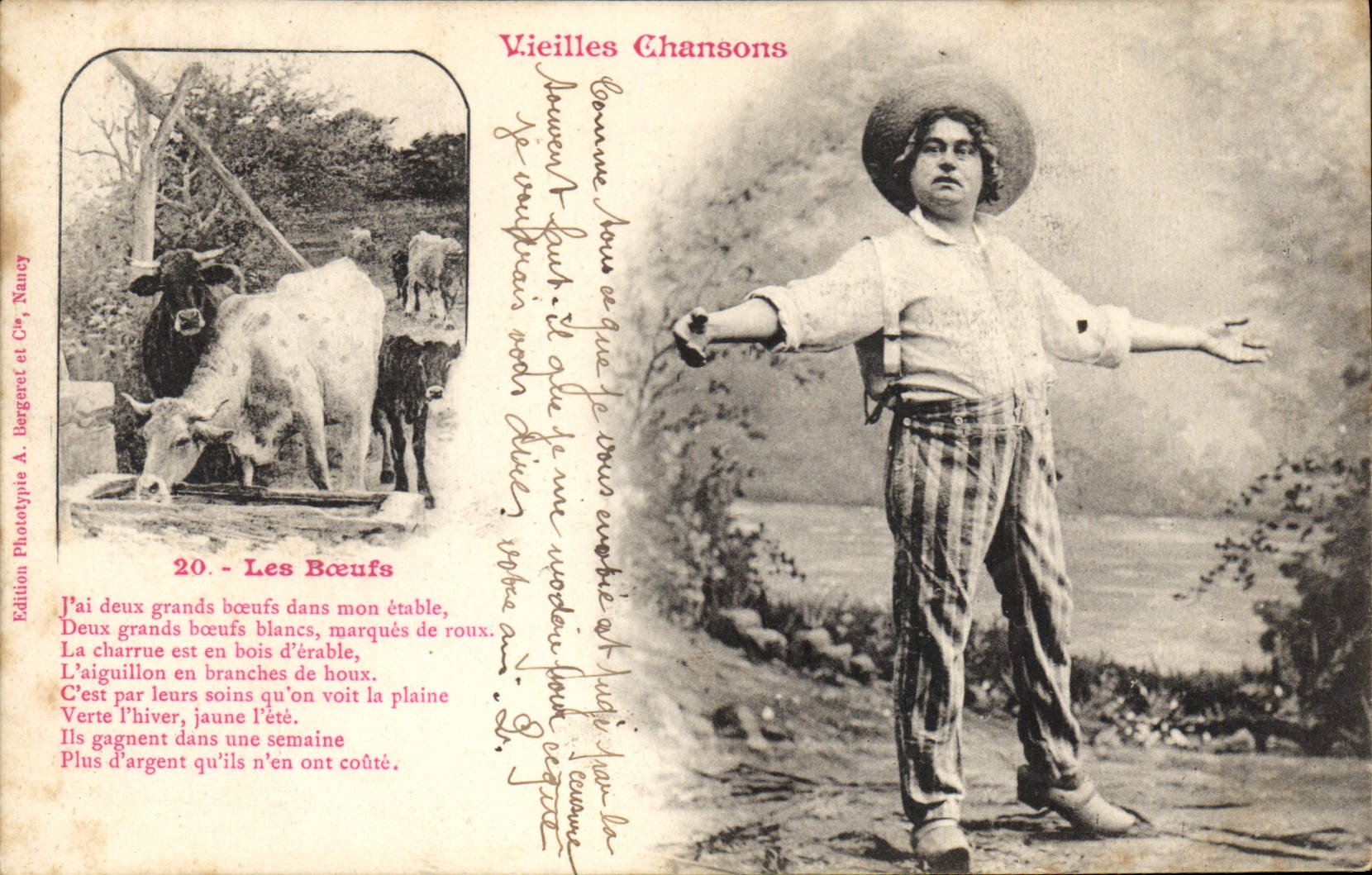 CPA Fantaisie Vieilles chansons Les boeufs 