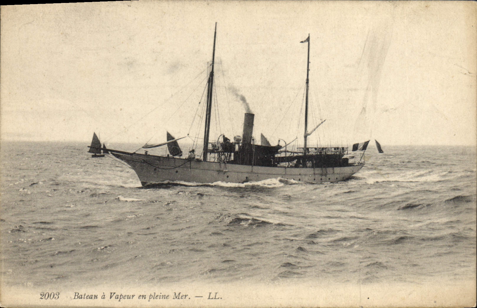 CPA Bateau a vapeur en pleine mer