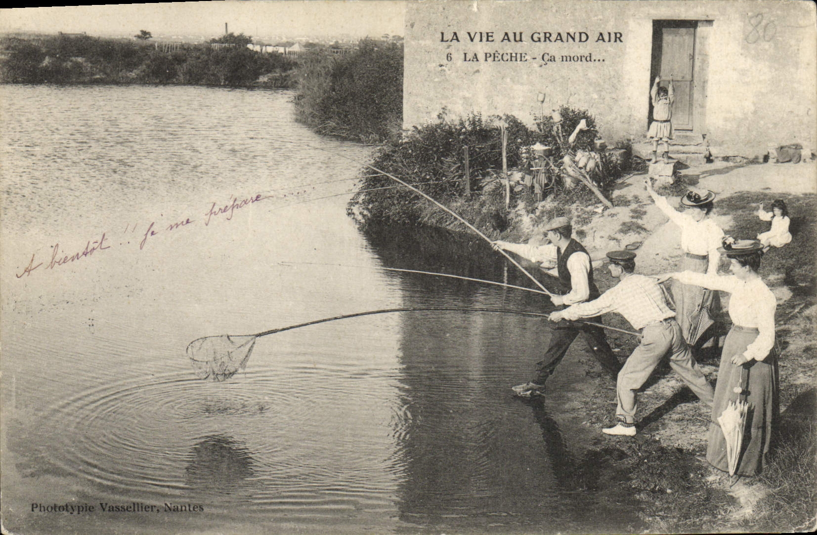 Postal la vida al aire libre la pesca