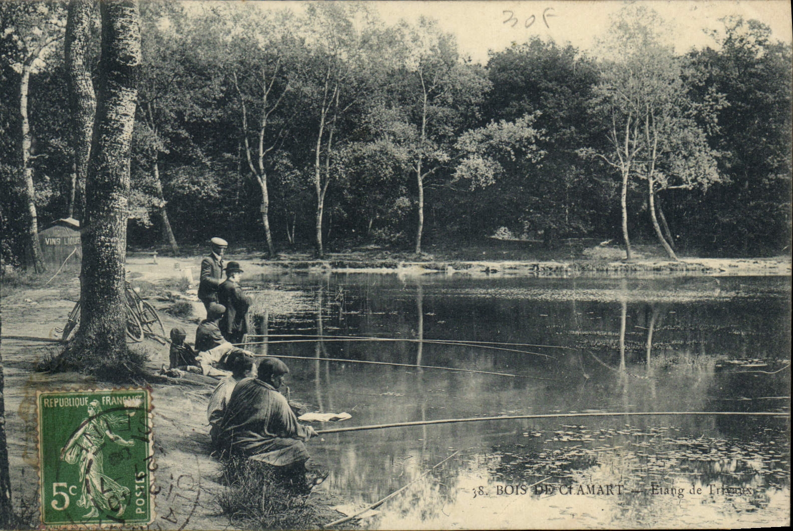 Postal Pesca Madera de Clamart Estanque