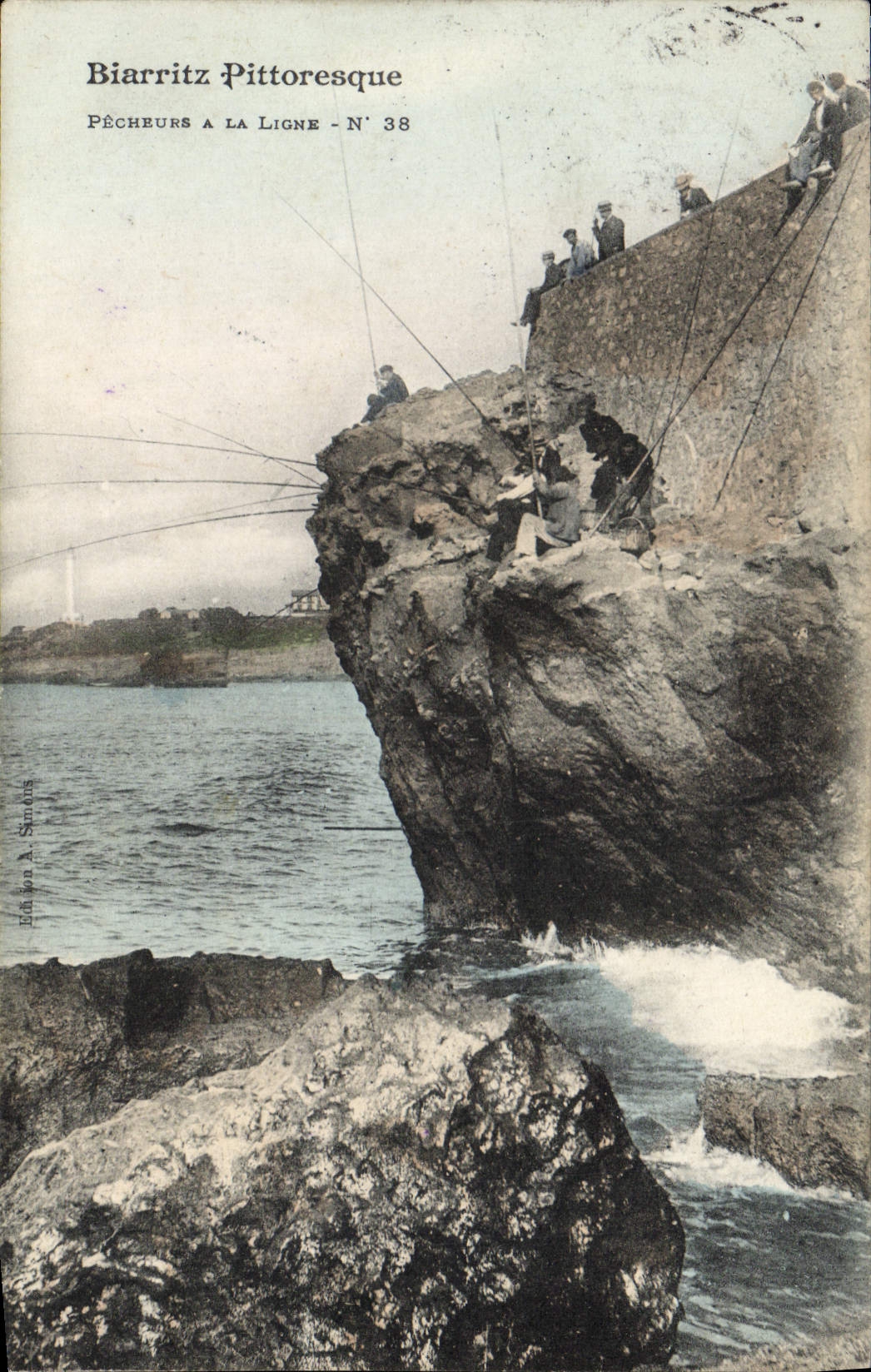CPA Biarritz Pecheurs a la ligne Peche 