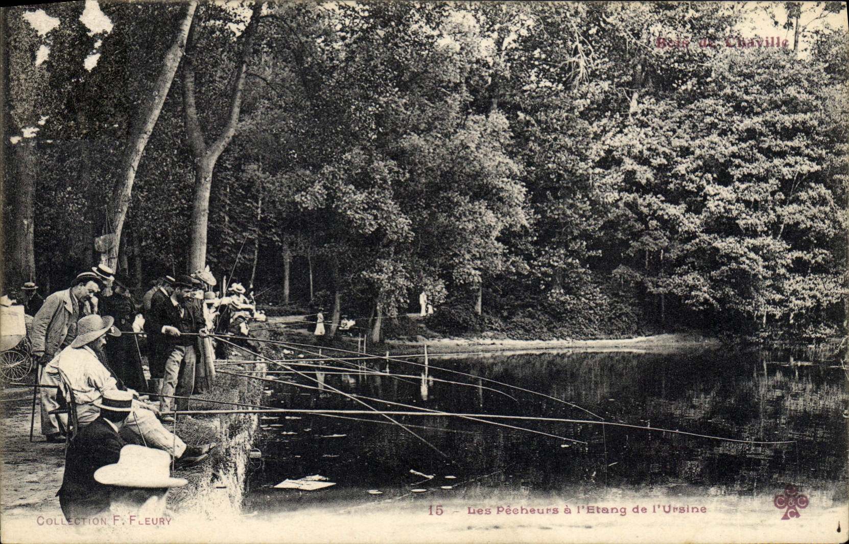 CPA Peche Les pecheurs a l'etang de l'Ursine 