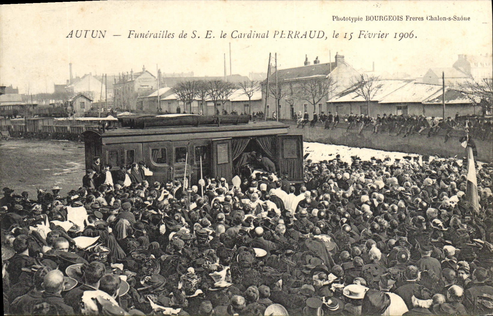 CPA Mort Funerailles de SE le cardinal Perraud Autun
