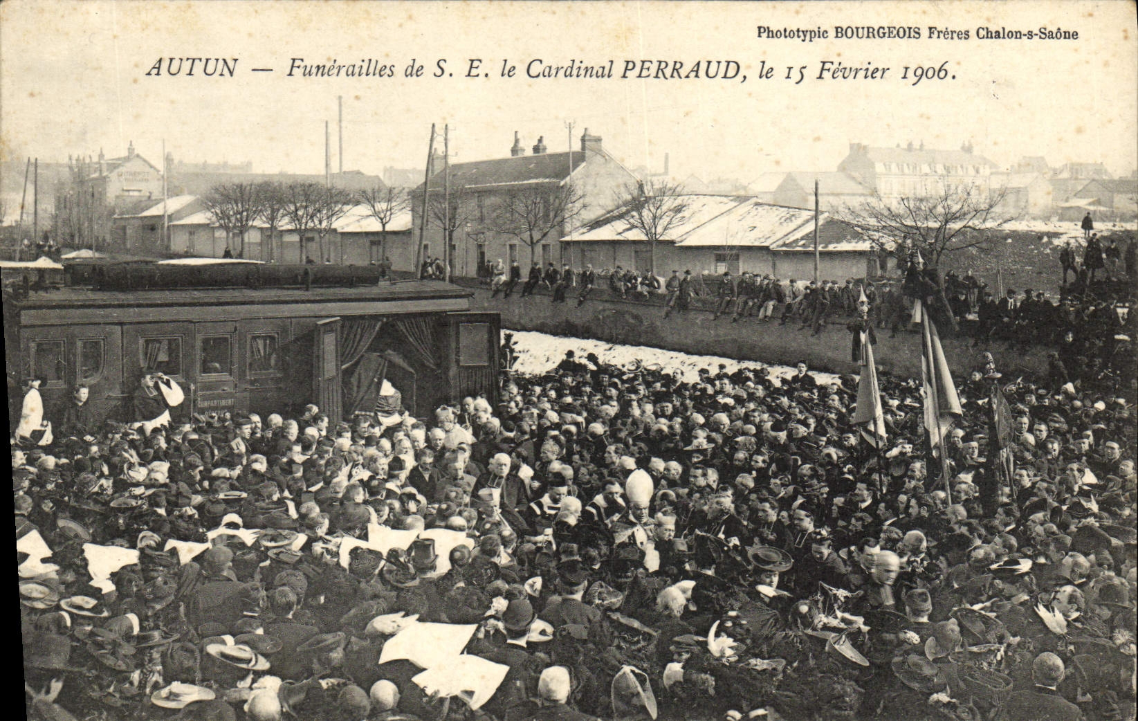 CPA Mort Funerailles de SE le cardinal Perraud Autun