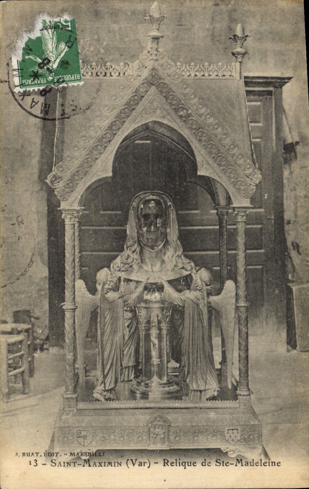 Vintage Postcard Dead Saint Maximin Relic of co. Madeleine