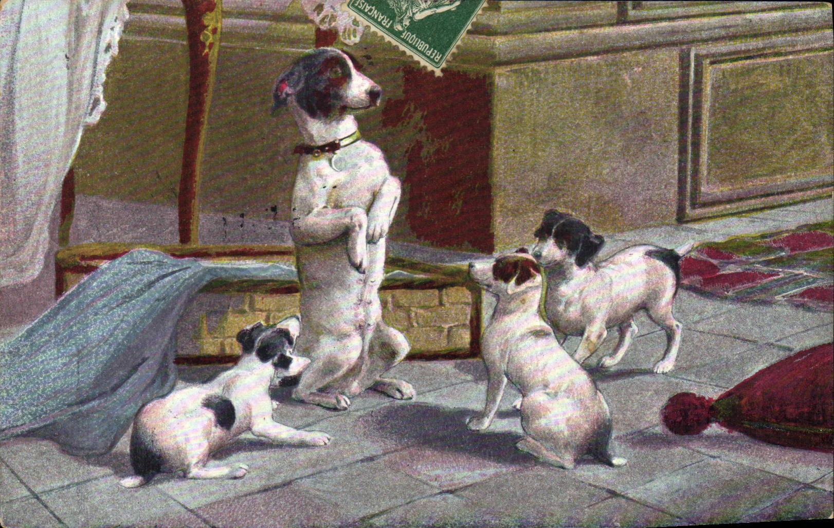 CPA Chien Chiens Chiot 