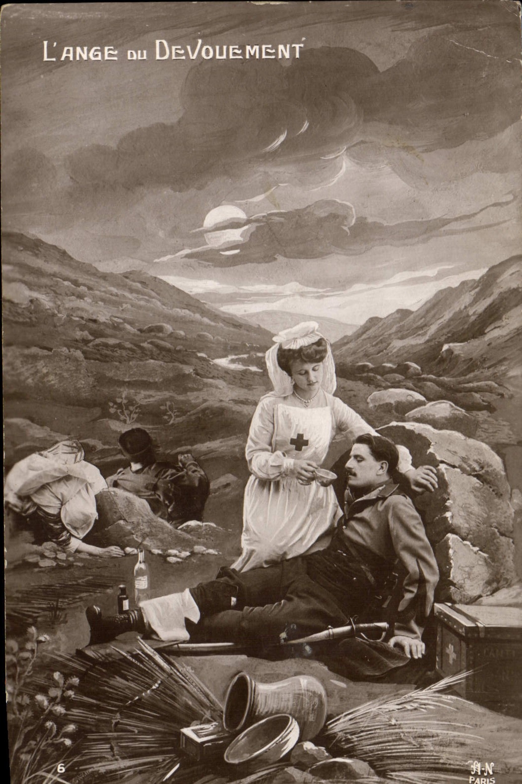 Postal Salud Militaria el ángel de la dedicación Enfermera