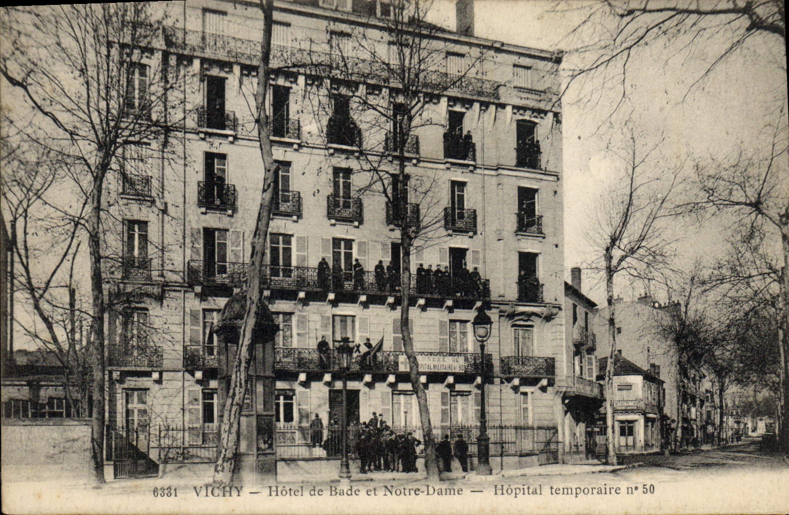 Postal Salud Militaria Vichy Hotel de Baden y Notre Dame Hospital Temporal 50
