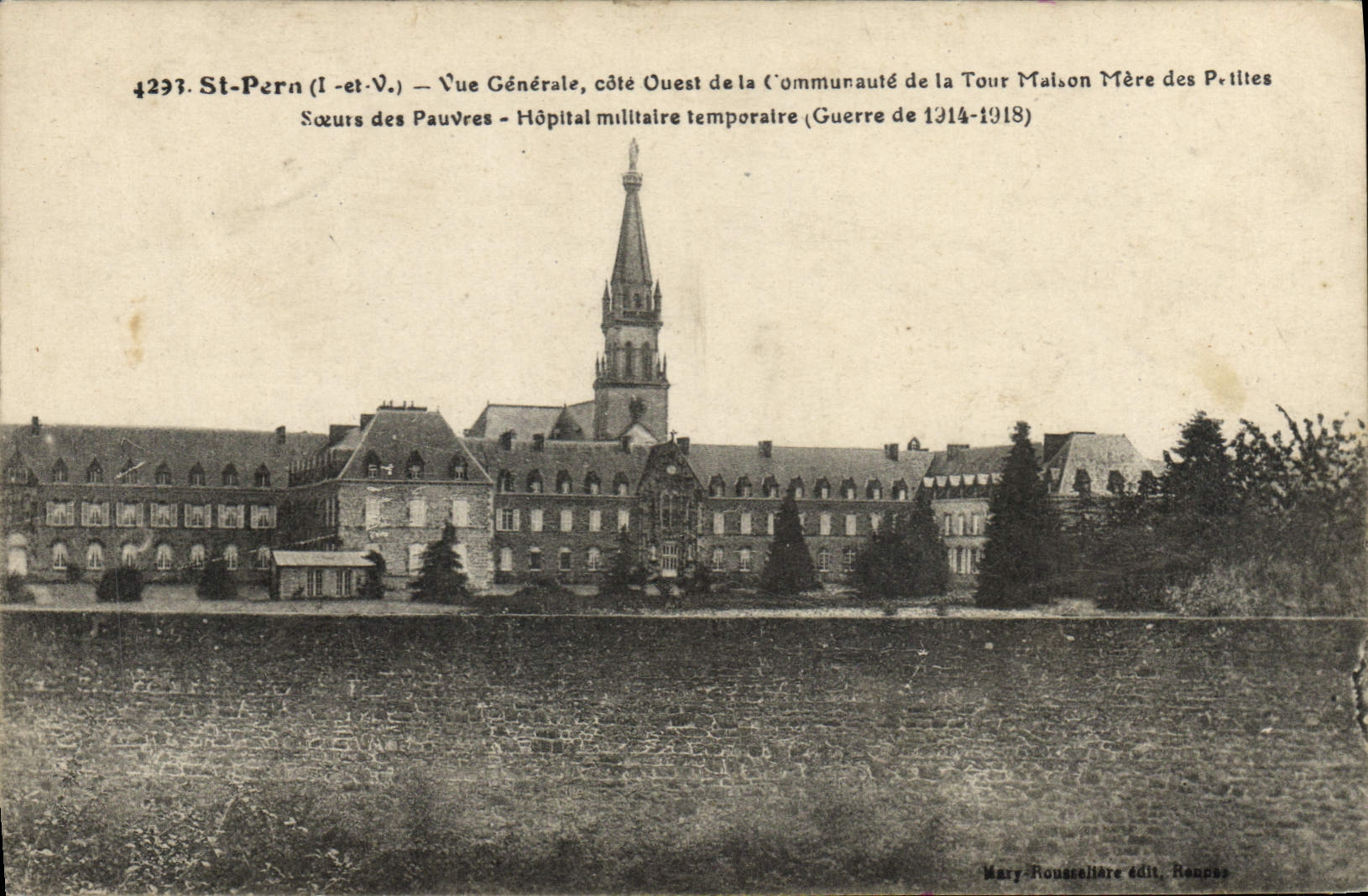 Postal Salud Militaria St Pern Vista general Cuota Occidental de la Comunidad de la Vuelta Casa Matriz de las Pequeñas Hermanas de los Pobres Hospital militar