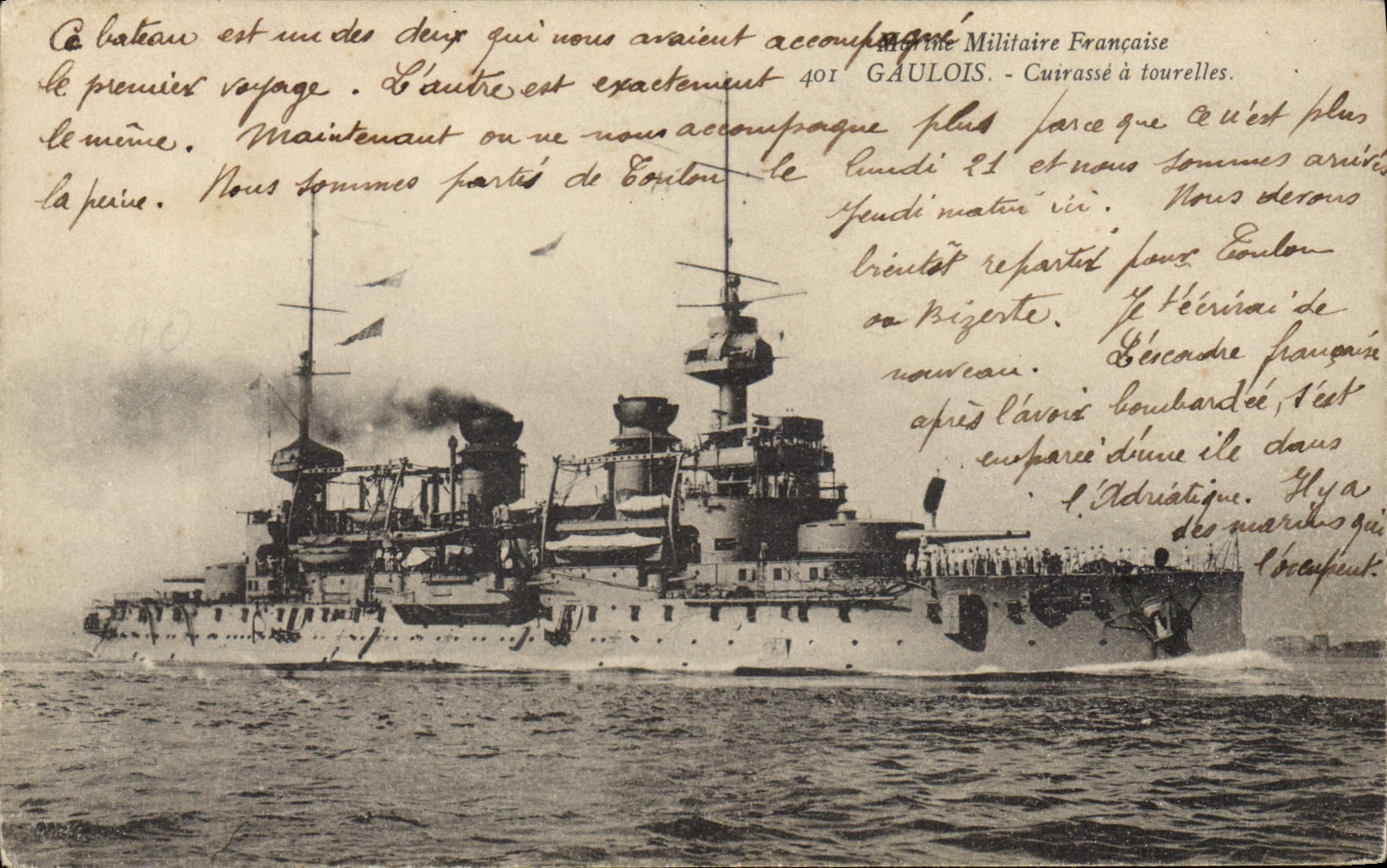 CPA Bateau Gaulois Cuirasse a tourelles 