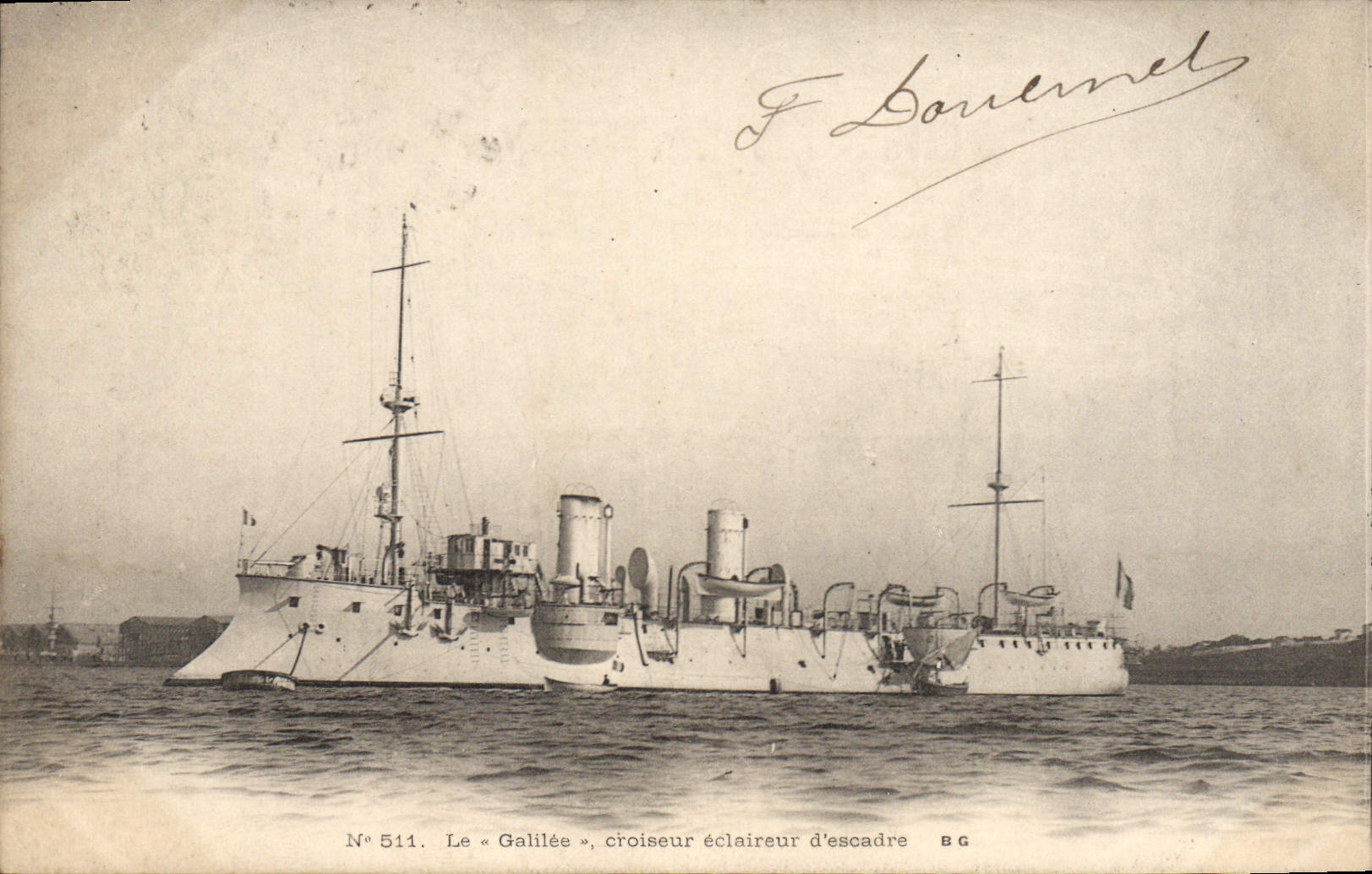 Vintage Postcard Boat Galileo Cruiser scout of squadron