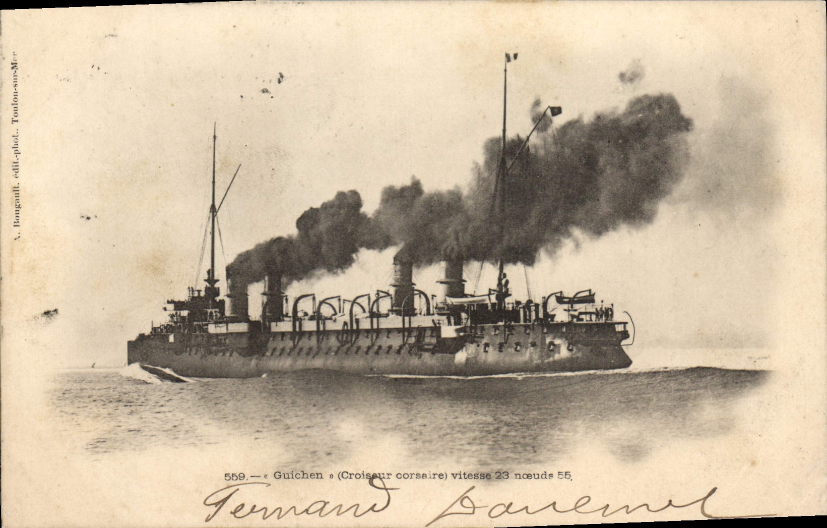 CPA Bateau Guichen Croiseur corsaire 