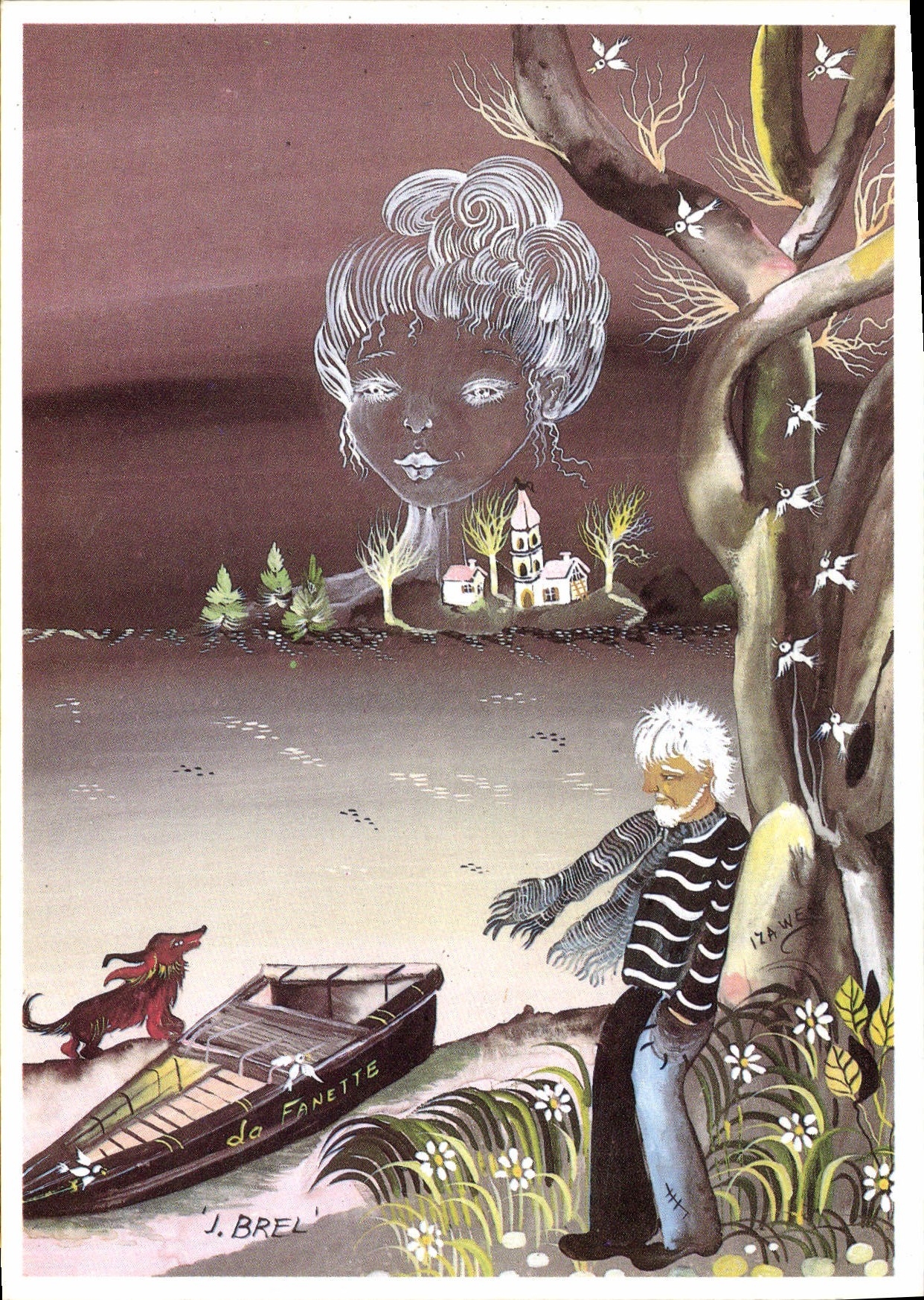 Postal Canciones de Jacques Brel ilustradas por Iza West